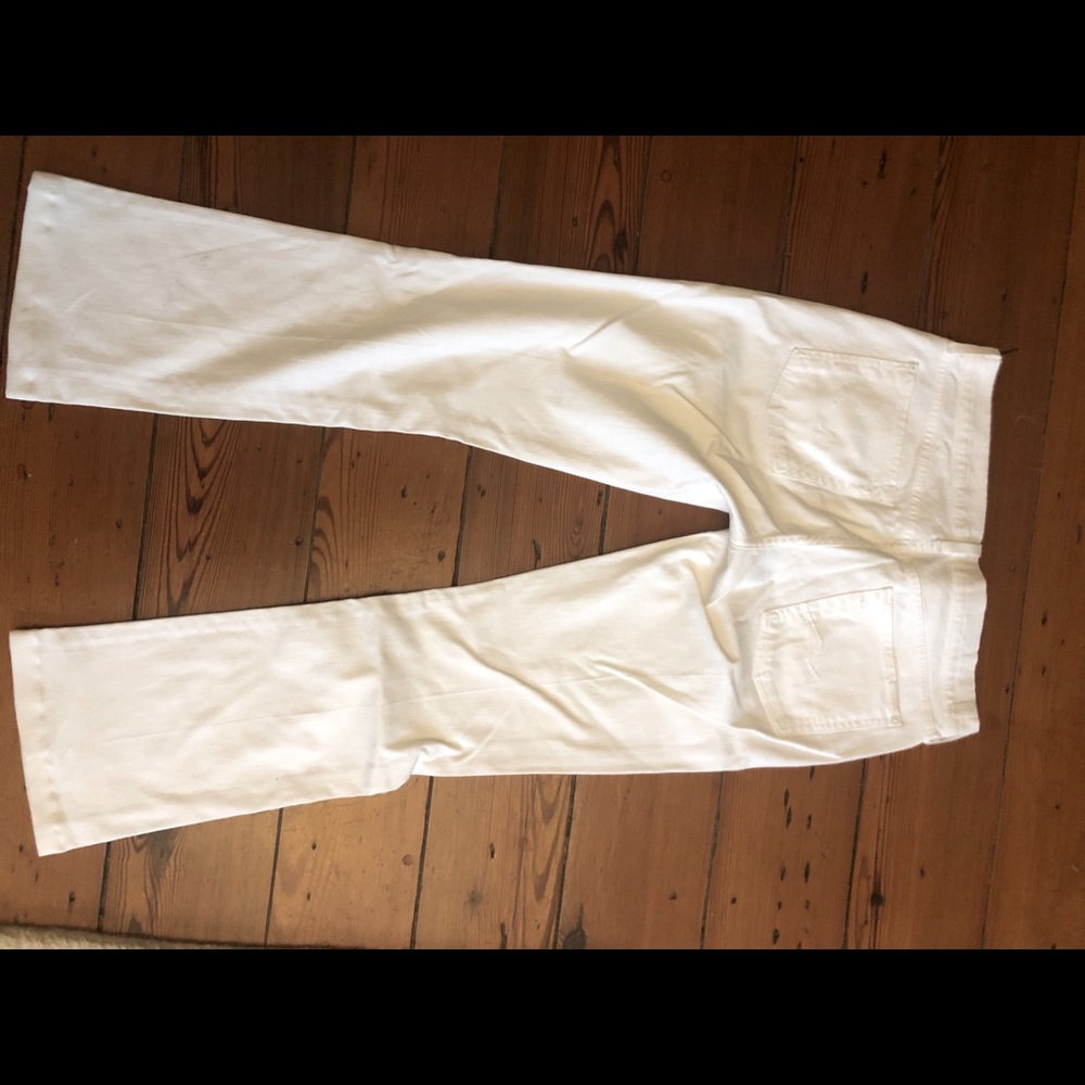 7 For All Mankind Women's Cream Boot Cut Jeans